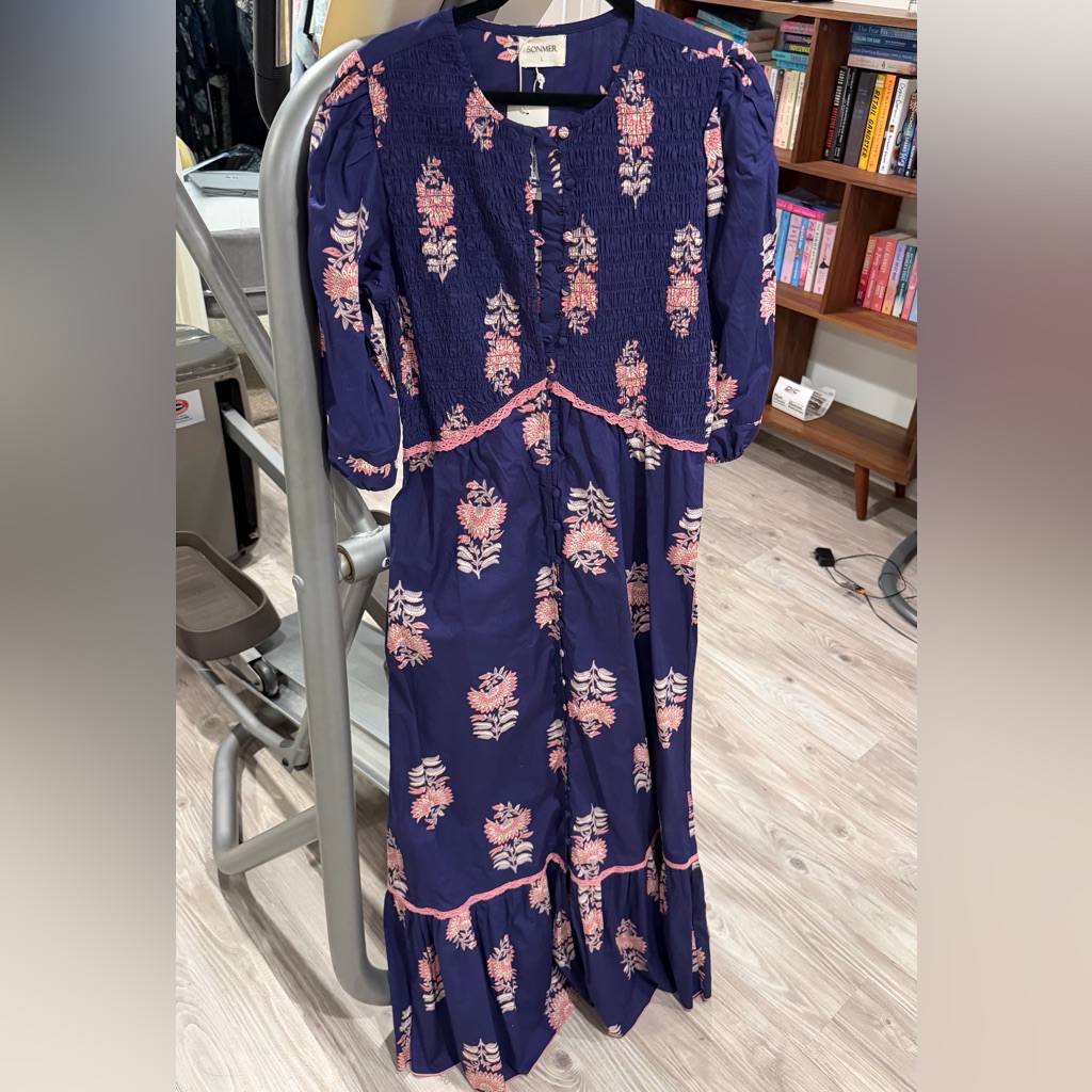 Sonmer Floral Maxi Dress With Pink Prints